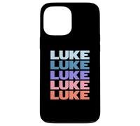 Funny Modern Repeated Text Design Luke Coque pour iPhone 13 Pro Max