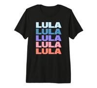 Funny Modern Repeated Text Design Lula T-Shirt Haut de Gamme