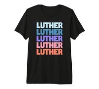 Funny Modern Repeated Text Design Luther T-Shirt Haut de Gamme