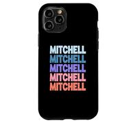 Funny Modern Repeated Text Design Mitchell Coque pour iPhone 11 Pro