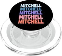 Funny Modern Repeated Text Design Mitchell PopSockets PopGrip pour MagSafe