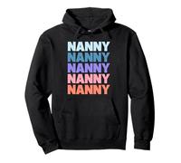 Funny Modern Repeated Text Design Nanny Grandmother Sweat à Capuche