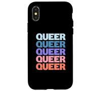 Funny Modern Repeated Text Design Queer Coque pour iPhone X/XS