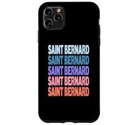 Funny Modern Repeated Text Design Saint Bernard Coque pour iPhone 11 Pro Max