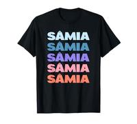 Funny Modern Repeated Text Design Sâmia T-Shirt