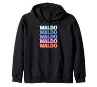 Funny Modern Repeated Text Design Waldo Sweat à Capuche