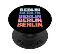 Funny Modern Repetitive Text Design Berlin Germany PopSockets PopGrip Adhésif