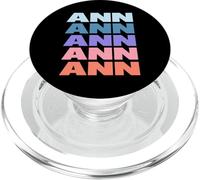 Funny Modern Repetitive Text Design First Name Ann PopSockets PopGrip pour MagSafe