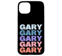 Funny Modern Repetitive Text Design First Name Gary Coque pour iPhone 15 Plus