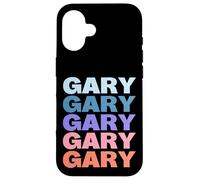 Funny Modern Repetitive Text Design First Name Gary Coque pour iPhone 16