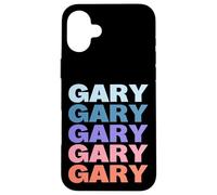 Funny Modern Repetitive Text Design First Name Gary Coque pour iPhone 16 Plus