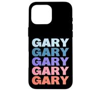 Funny Modern Repetitive Text Design First Name Gary Coque pour iPhone 16 Pro Max