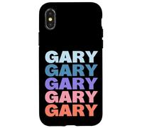 Funny Modern Repetitive Text Design First Name Gary Coque pour iPhone X/XS