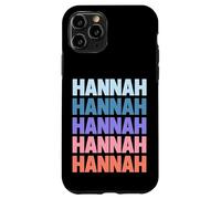 Funny Modern Repetitive Text Design First Name Hannah Coque pour iPhone 11 Pro