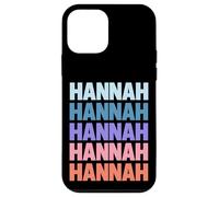 Funny Modern Repetitive Text Design First Name Hannah Coque pour iPhone 12 Mini