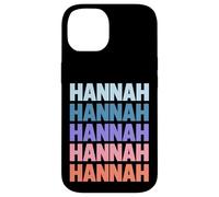 Funny Modern Repetitive Text Design First Name Hannah Coque pour iPhone 14