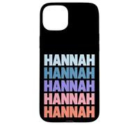 Funny Modern Repetitive Text Design First Name Hannah Coque pour iPhone 15 Plus