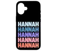 Funny Modern Repetitive Text Design First Name Hannah Coque pour iPhone 16