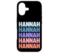 Funny Modern Repetitive Text Design First Name Hannah Coque pour iPhone 17