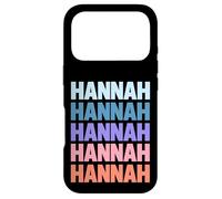 Funny Modern Repetitive Text Design First Name Hannah Coque pour iPhone 17 Pro