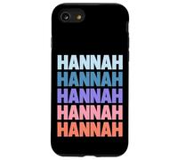 Funny Modern Repetitive Text Design First Name Hannah Coque pour iPhone SE (2020) / 7/8