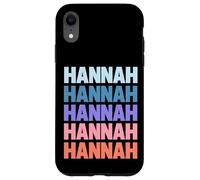 Funny Modern Repetitive Text Design First Name Hannah Coque pour iPhone XR