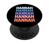 Funny Modern Repetitive Text Design First Name Hannah PopSockets PopGrip Adhésif