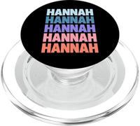 Funny Modern Repetitive Text Design First Name Hannah PopSockets PopGrip pour MagSafe
