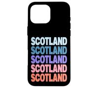 Funny Modern Repetitive Text Design Scotland Edinburgh Coque pour iPhone 16 Pro Max