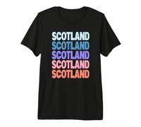 Funny Modern Repetitive Text Design Scotland Edinburgh T-Shirt Haut de Gamme