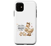 Funny Mom Just a Mom Trying to Keep Her Ducks Humor Coque pour iPhone 11