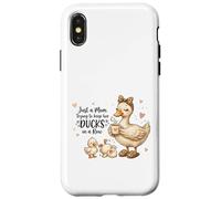 Funny Mom Just a Mom Trying to Keep Her Ducks Humor Coque pour iPhone X/XS