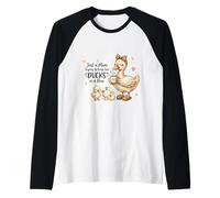 Funny Mom Just a Mom Trying to Keep Her Ducks Humor Manche Raglan