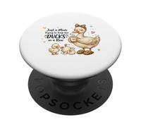 Funny Mom Just a Mom Trying to Keep Her Ducks Humor PopSockets PopGrip Adhésif