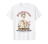 Funny Mom of Boys Growing 3 Boy Mama Goose Humour Mommy T-Shirt
