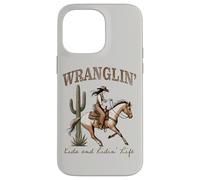 Funny Mom Riding. Western Cowboy Mama Wranglin' Kids Coque pour iPhone 14 Pro Max