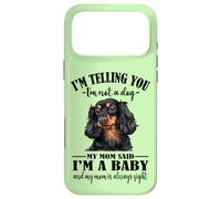 Funny Mom Says Im A Baby Black Long Haired Dachshund Lover Coque pour iPhone 17 Pro Max