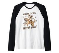Funny Mom Tiger Riding. Western Cowboy Mama of The Wild One Manche Raglan