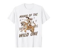 Funny Mom Tiger Riding. Western Cowboy Mama of The Wild One T-Shirt