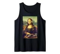 Funny Mona Lisa Casque DJ avec Platine Graphique Débardeur