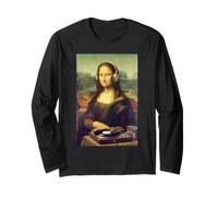 Funny Mona Lisa Casque DJ avec Platine Graphique Manche Longue