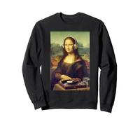 Funny Mona Lisa Casque DJ avec Platine Graphique Sweatshirt