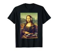 Funny Mona Lisa Casque DJ avec Platine Graphique T-Shirt