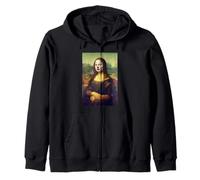 Funny Mona Lisa Clown Maquillage Graphique Parodie Classique Sweat à Capuche