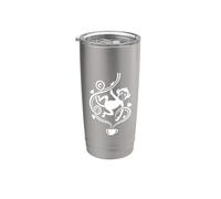 Funny Monkey Coffee Lover Humour Animal Graphic Cute Coffee Gobelet isotherme en acier inoxydable double paroi