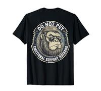 Funny Monkey Emotional Support Husband Do Not Pet (on Back) T-Shirt