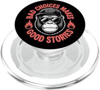 Funny Monkey Lunettes de Soleil Bad Choices Makes Good Stories Blague PopSockets PopGrip pour MagSafe