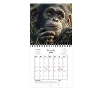 Funny Monkey Planner 2026 - Calendrier de douze mois, impression sur papier épais de qualité supérieure, organisateur sur le thème des animaux fantaisistes | Décoration de planification pratique pour