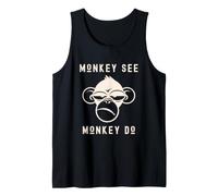Funny Monkey See Monkey Do Cute Monkey Primate Chimpanzé Débardeur