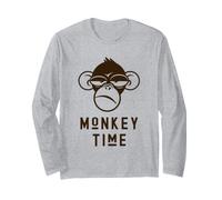 Funny Monkey Time Cute Monkey Primate Chimpanzé Manche Longue
